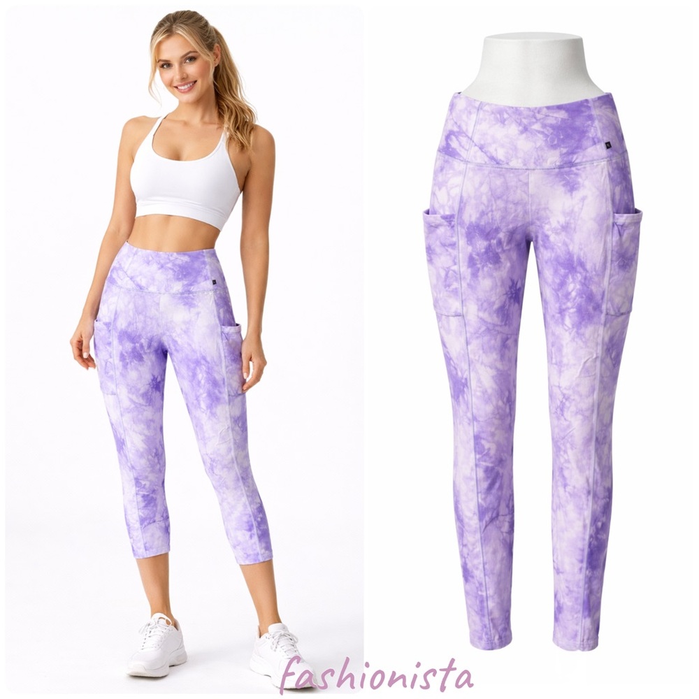 Marika Tie-Dye Lavender High Waist Leggings – Size Small